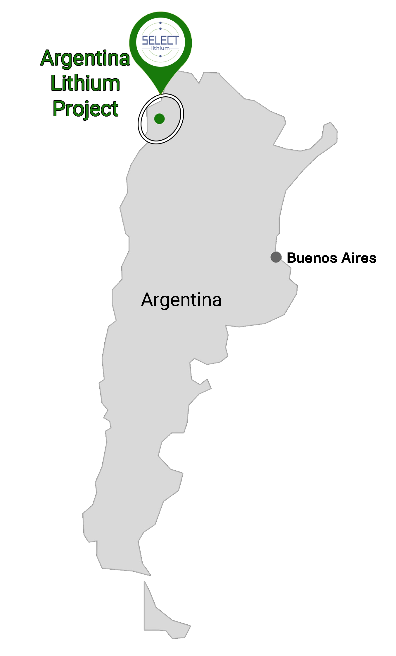 Argentina Map - Select Lithium Projects